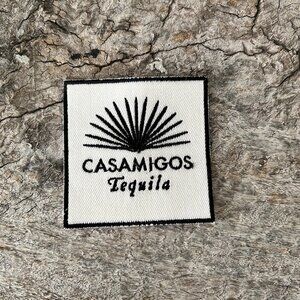 Casamigos Tequila Embroidered Patch White & Black Square